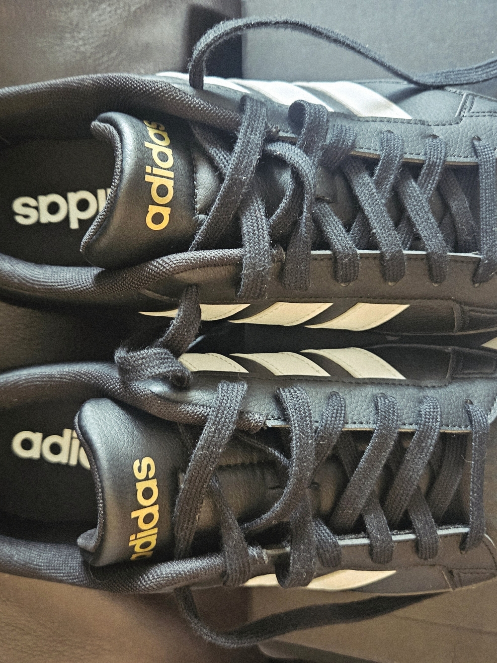 Adidas Black Sneakers with White Stripes - Picture 2 of 6
